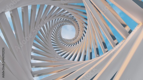 Fototapeta Naklejka Na Ścianę i Meble -  Abstract architecture background geometric shapes in design interior 3d render