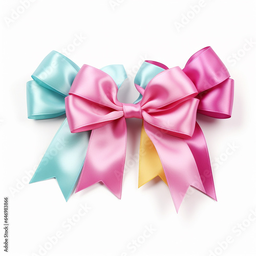 White ribbons for breast cancer awareness on white background