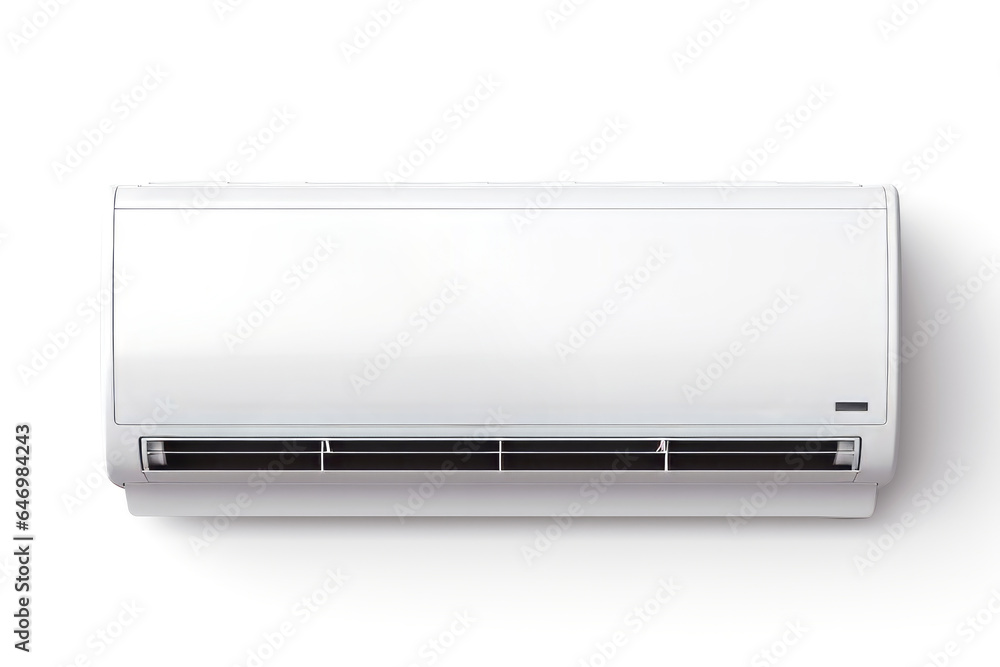 White oblong wall air conditioning isolated on white background.generative ai
White oblong wall air conditioning isolated on white background.generative ai