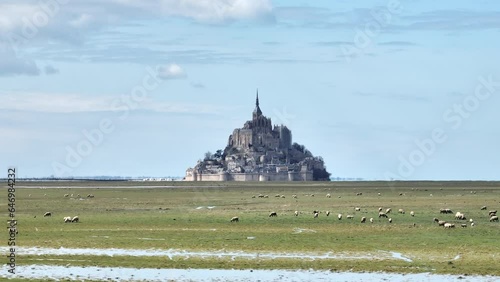 Wallpaper Mural Aerial view of Mont Saint-Michel, where medieval history meets coastal allure.
 Torontodigital.ca