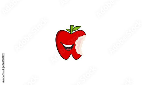  BEAUTIFUL SHAPE APPLE FRUITS, COLORFUL FOOD APPLE, BEAUTIFUL  APPLE SMILING FACE VECTOR DESIGN ,Vector Logo Illustration Exclusive Mascot apple Cartoon Style.  © nyabun