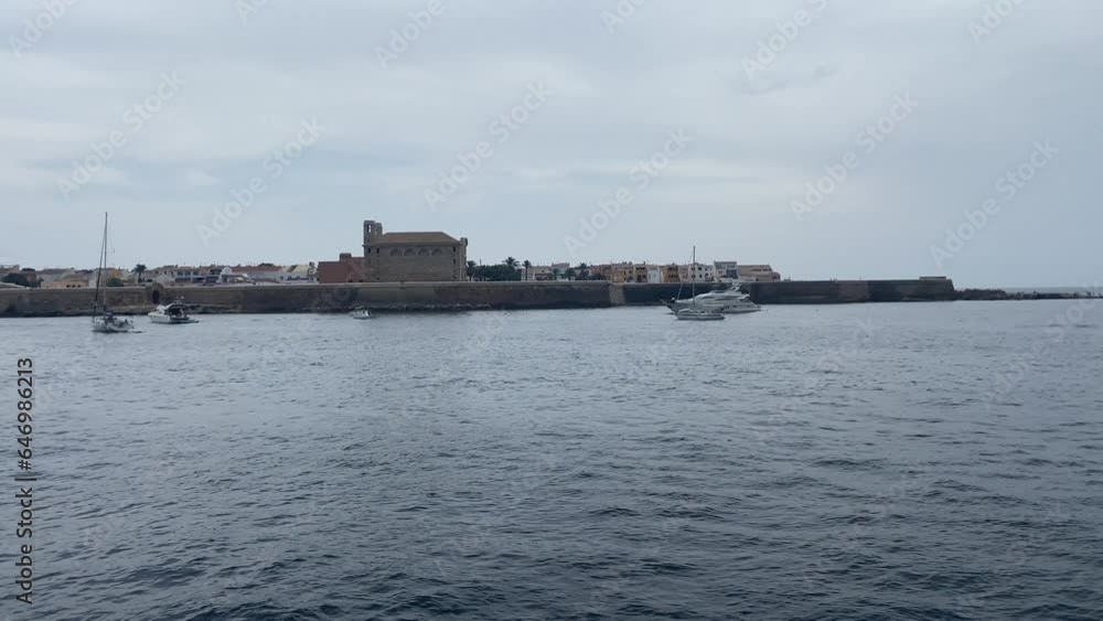 View from the sea to an island in Spain View from the sea to an island in Spain
