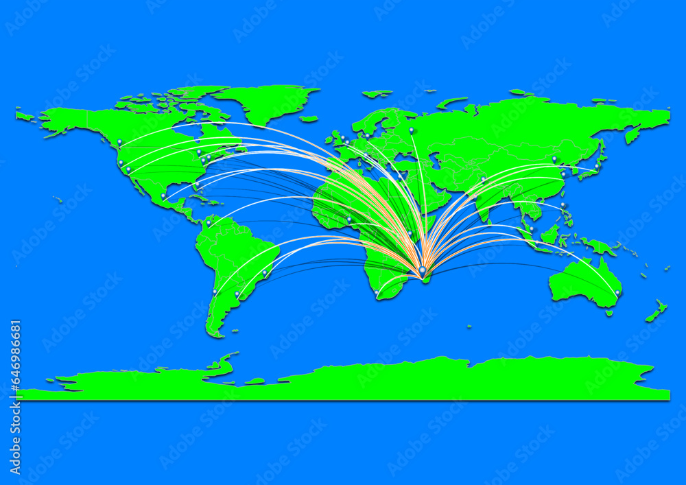 Naklejka premium Toliara, Madagascar map - Concept map for Toliara, Madagascar on World map. Suitable for export concepts. File is suitable for digital editing and prints of all sizes.