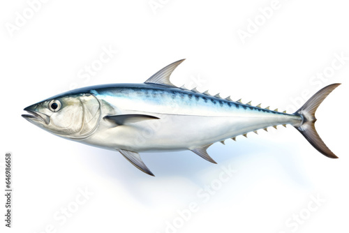 Fresh tuna fish isolated on white background, top view.generative ai 