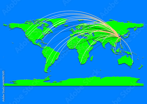 Zaozhuang, China map - Concept map for Zaozhuang, China on World map. Suitable for export concepts. File is suitable for digital editing and prints of all sizes. photo