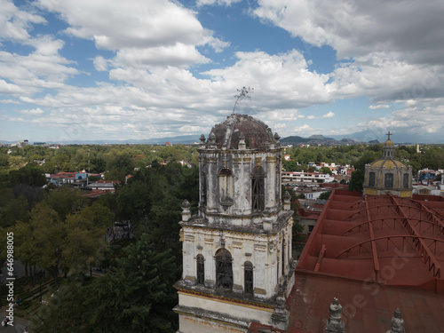 Aerial tour of Coyoacan, Mexico City. CDMX