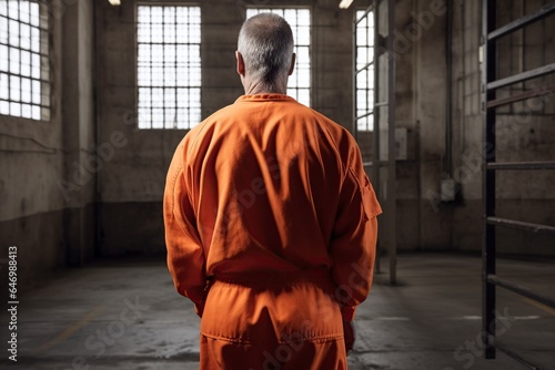image man in orange prison suit