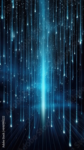 Blue line meteor technology background, AI generated