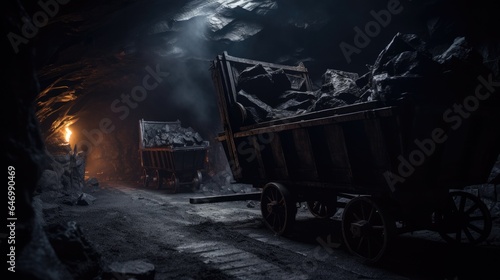 Coal cart in the tunnels