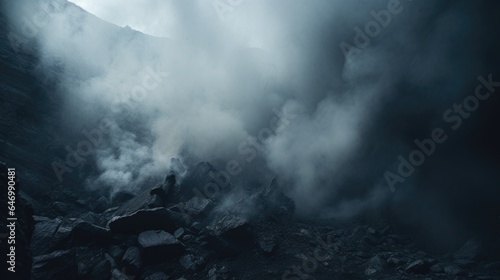 Coal dust floating in the air