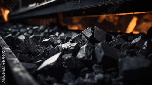 Coal fragments on a conveyor belt