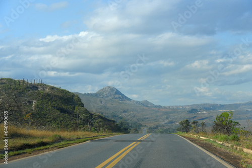 mountains hills landscapes interior of Brazil roads beautiful vegetation rocks and forests nature