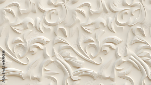 Seamless Tile, 3D Floral Wallpaper Design, Repeated Pattern - Generative AI