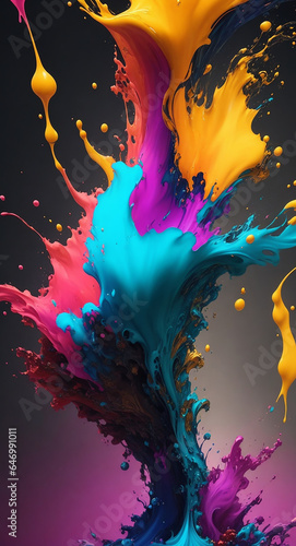Splash art, Epic Instagram, art station, colorful ink splatter style - AI Generative © Being Imaginative