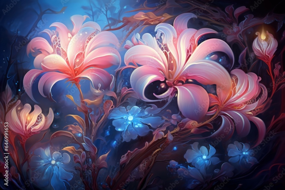 Captivating fantasy flowers. Generate Ai Captivating fantasy flowers. Generate Ai