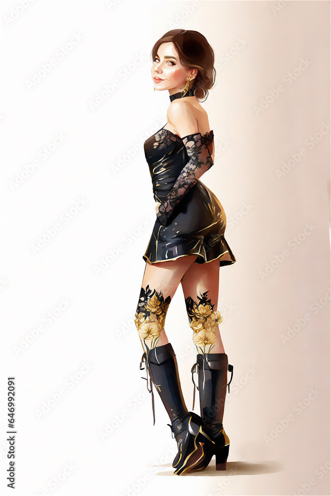 花と女　ジェネレーティブ AI 