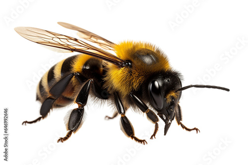 Bumblebee Gathering Pollen Isolated on Transparent Background. Generative AI. © Artimas 