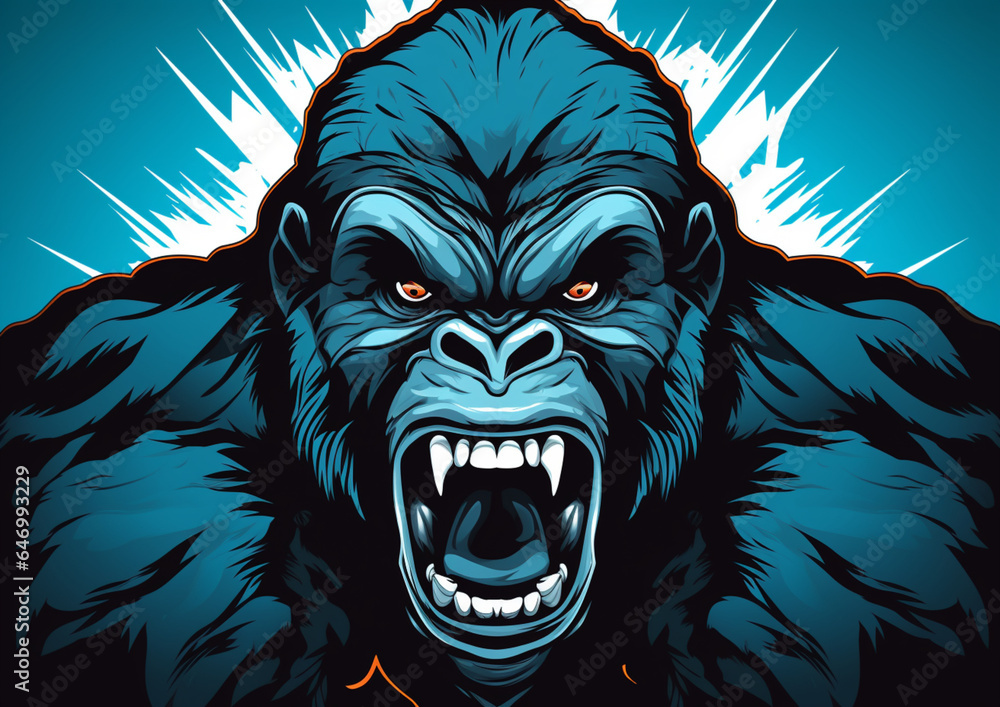 angry Gorilla vector design - obrazy, fototapety, plakaty 