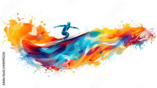 Vibrant Olympic Surfing Pictogram