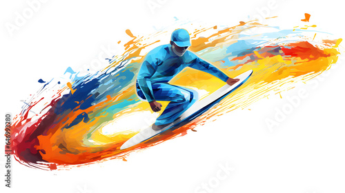 Vibrant Olympic Surfing Pictogram