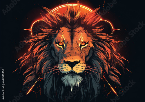lion head vector tribal style design vector