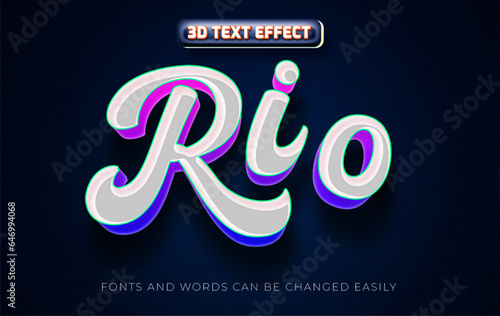 Rio gradient 3d editable text effect style