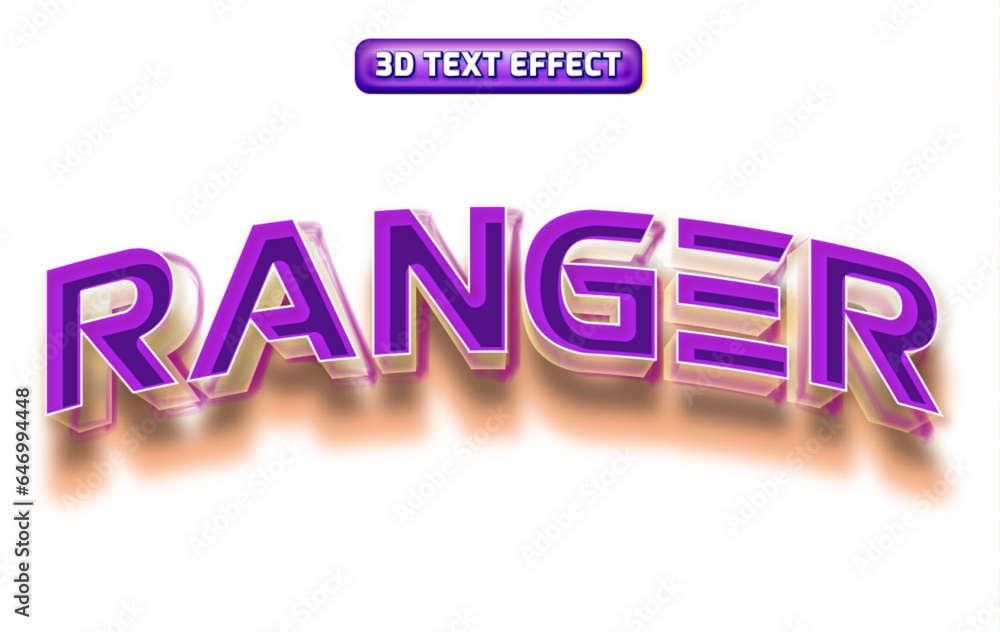 Ranger 3d editable text effect style Ranger 3d editable text effect style