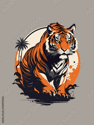 tiger head logo  design. vector illustration of tiger