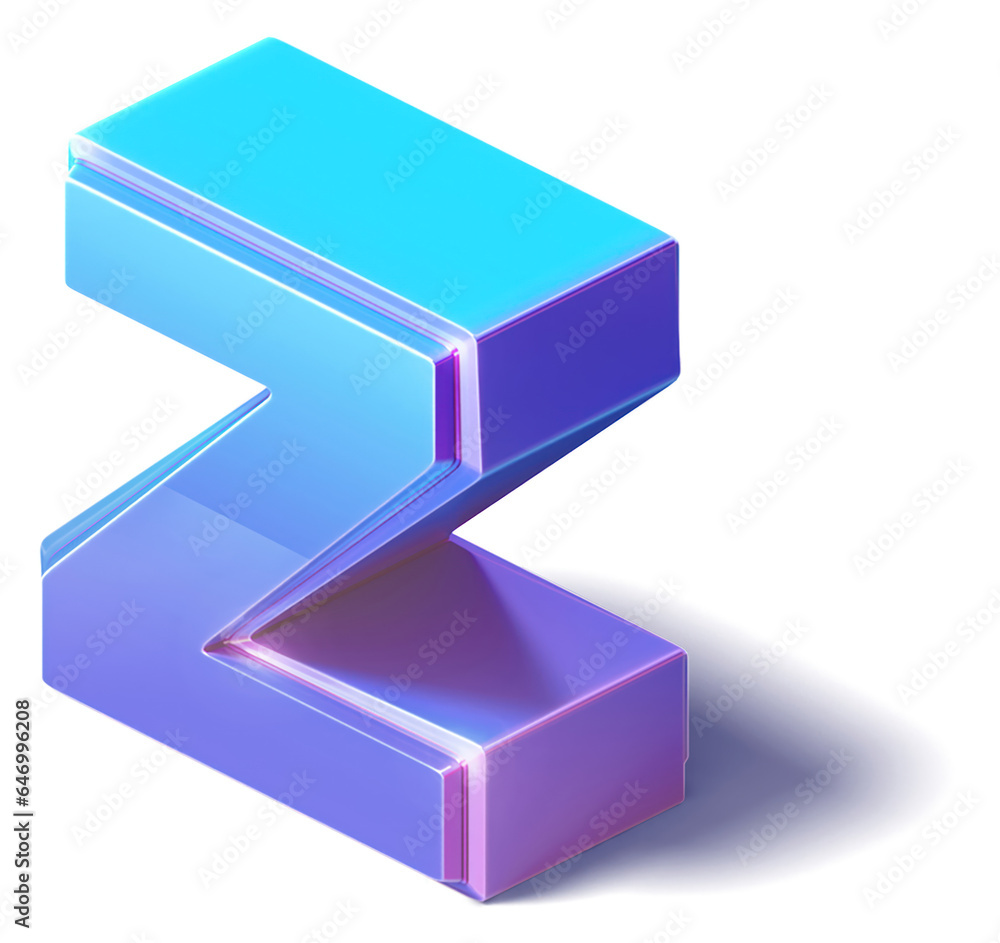 A 3D Z Letter isometric Alphabet illustration isolated on a white background A 3D Z Letter isometric Alphabet illustration isolated on a white background