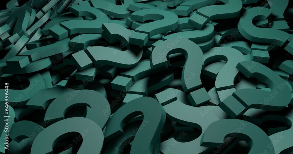 Green Question Marks Background 3d Illustration Stock Illustration