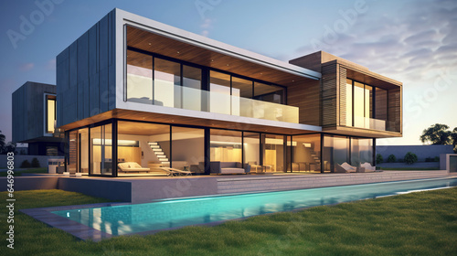 3D Visualization Of The Modern House © Gulnar
