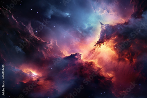 The majesty of a distant nebula, a stellar nursery in the cosmos. Generative Ai. © Sebastian