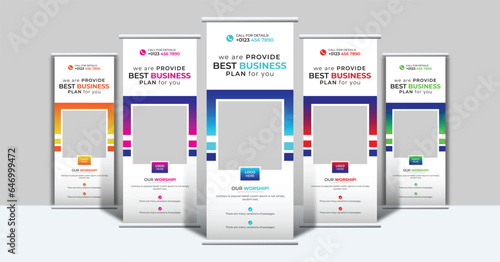 Trending X banner, roll up, pull up, pop up banner design for corporate business marketing and advertising purpose . 5 color and 5 set of gradient layout. 2023 and 2024 modern design.