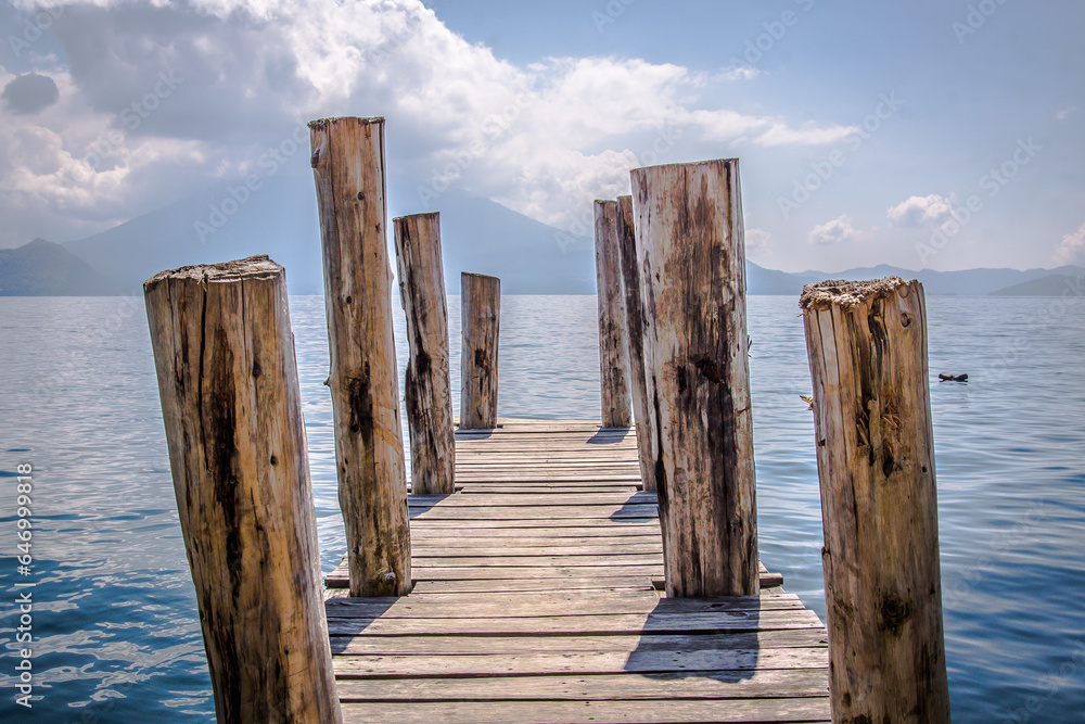 Fototapeta premium wooden pier on the lake
