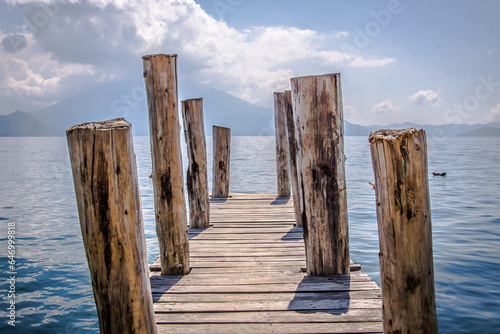 Fototapeta Naklejka Na Ścianę i Meble -  wooden pier on the lake