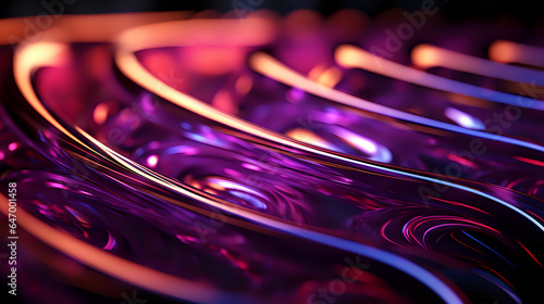 neon background lilac shiny neon waves