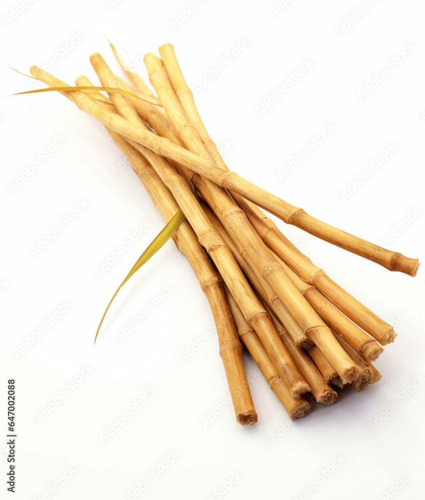 Bamboo sticks on a clean white background