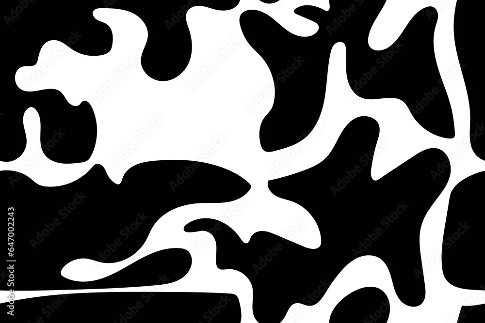 Black and white color abstraction. Shapes, spots, contrast. Trendy, stylish, fashionable, seamless vector pattern for design and decoration. Black and white color abstraction. Shapes, spots, contrast. Trendy, stylish, fashionable, seamless vector pattern for design and decoration.