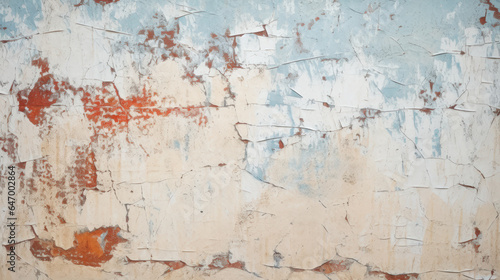 Old wall texture background, damaged cracked plaster and light paint