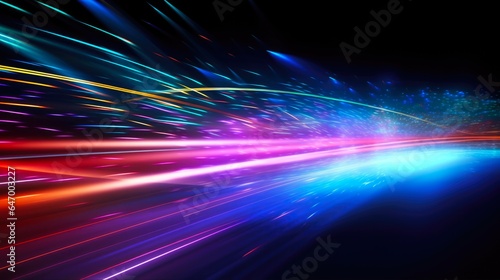 Futuristic High-Speed Data Lines - Bright Light Streaks of Technology and Communication in Cyberspace