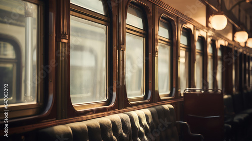 Detail shot of a vintage city train carriage