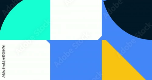 Modern Animated Geometric pattern or background. 4K resolution geometric motion design. Abstract moving shapes background with circles and triangular and squares.