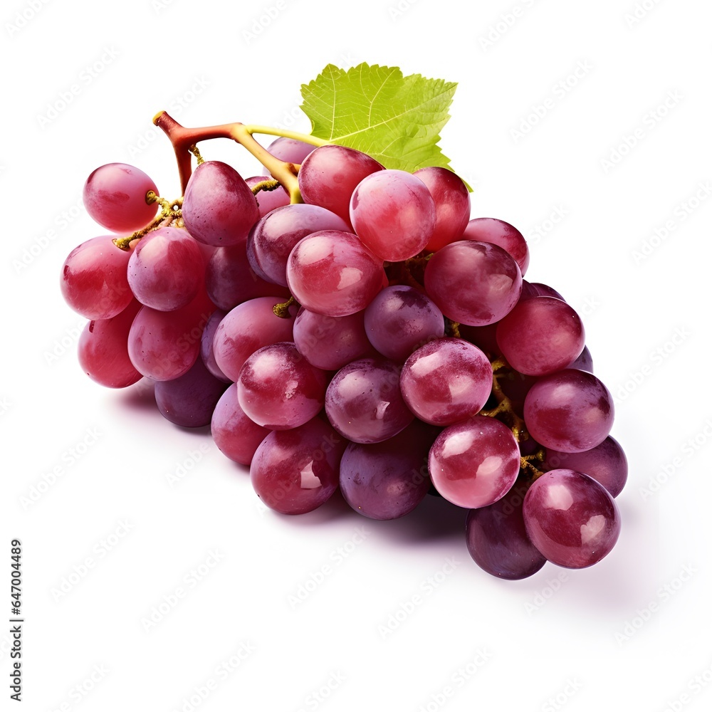Fototapeta premium bunch of red grapes isolated on white