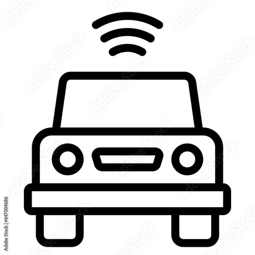 Autonomous Car Driving outline icon