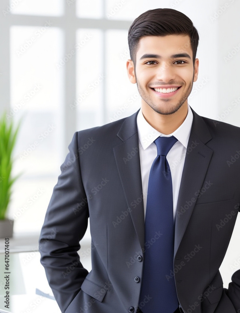 Successful young businessman smiling confidently Successful young businessman smiling confidently