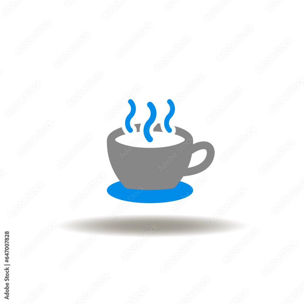 Vector illustration of coffee cup. Symbol of coffee shop. Icon of morning invigorating drink. Vector illustration of coffee cup. Symbol of coffee shop. Icon of morning invigorating drink.