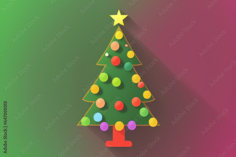 Obraz premium Cute Christmas Tree design, Generative AI