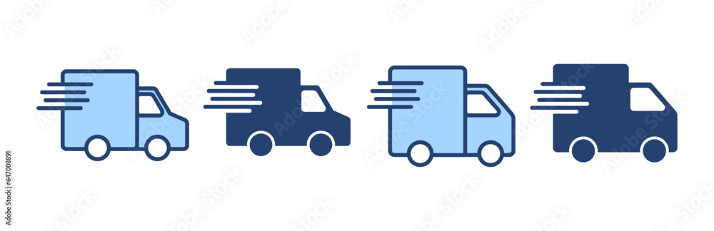 Delivery truck icon vector. Delivery truck sign and symbol. Shipping fast delivery icon Delivery truck icon vector. Delivery truck sign and symbol. Shipping fast delivery icon