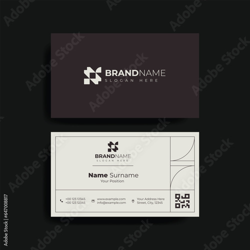 Modern Trendy Boxy Line Shape Business Card Design