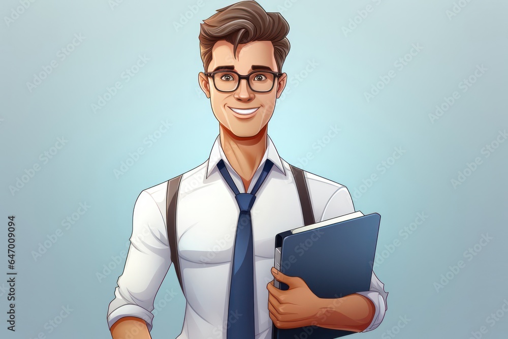 Illustration Caucasian Man Accountant Background Scene Captivating Generative AI Illustration Caucasian Man Accountant Background Scene Captivating Generative AI